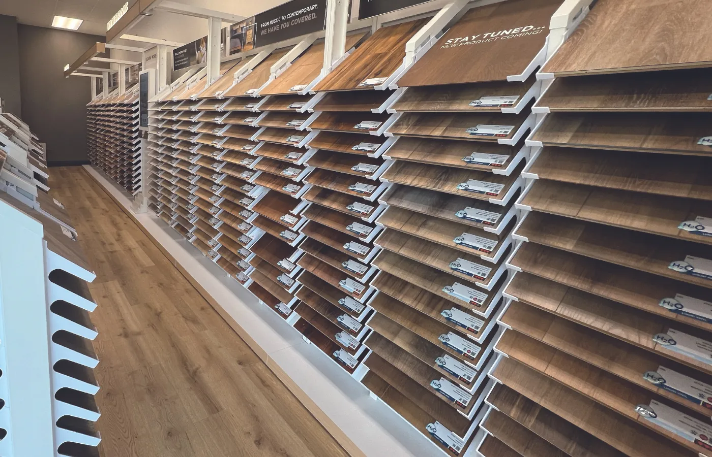 Buddy's flooring displays at  Buddy's Flooring America 