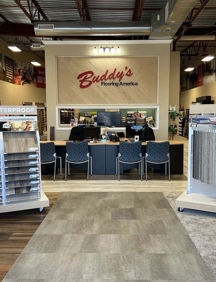 Buddy's staff in showroom