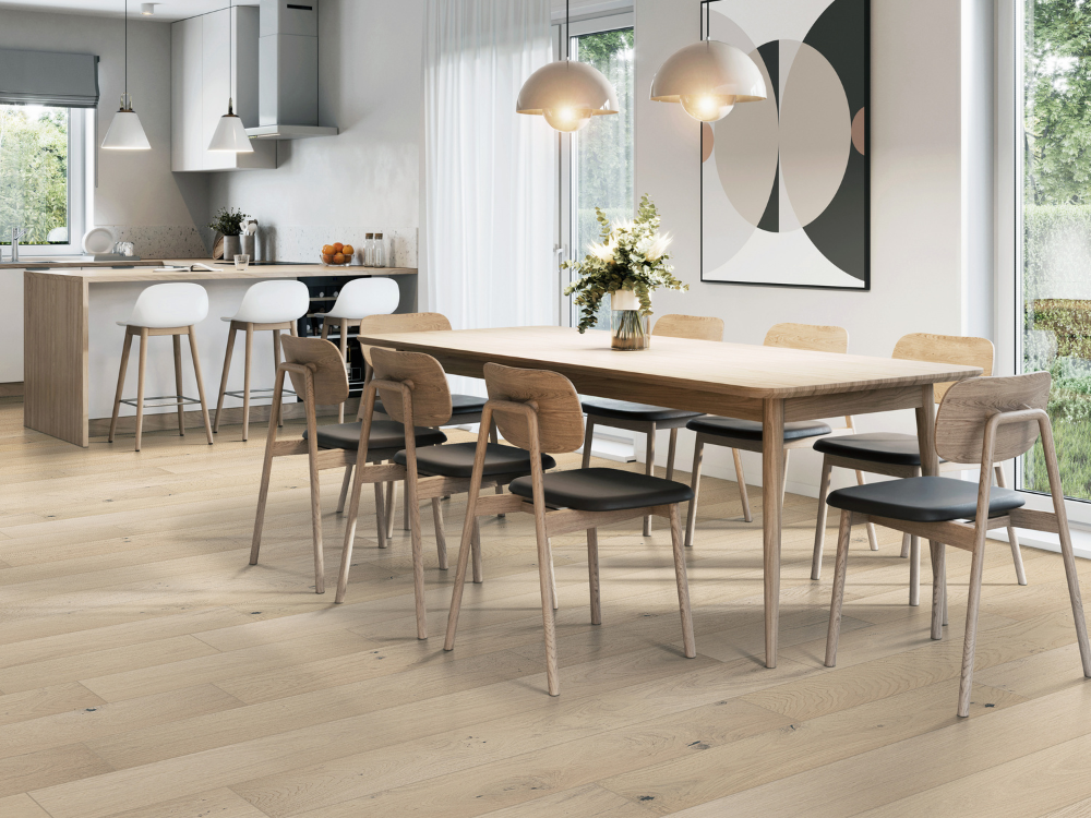 hardwood flooring installation in kitchen